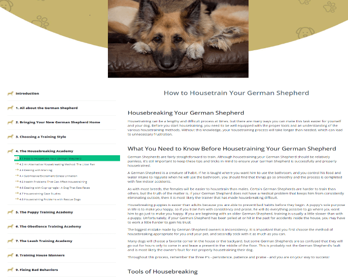 the training course handholds you in resolving housebreaking challenges
